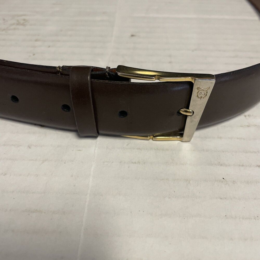 Vintage Christian Dior Men’s Brown Split Leather Belt Size 34